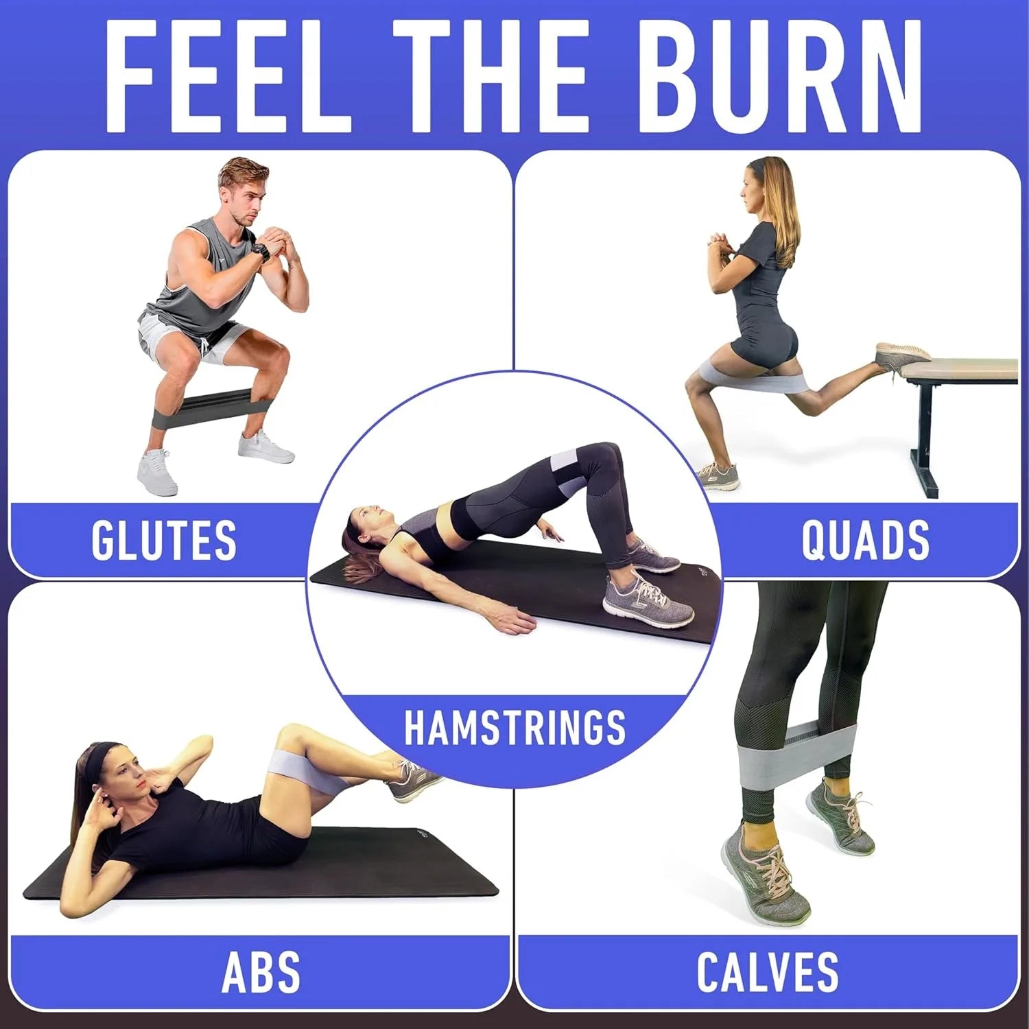 Resistance Bands, Fabric Workout Bands for Women & Men