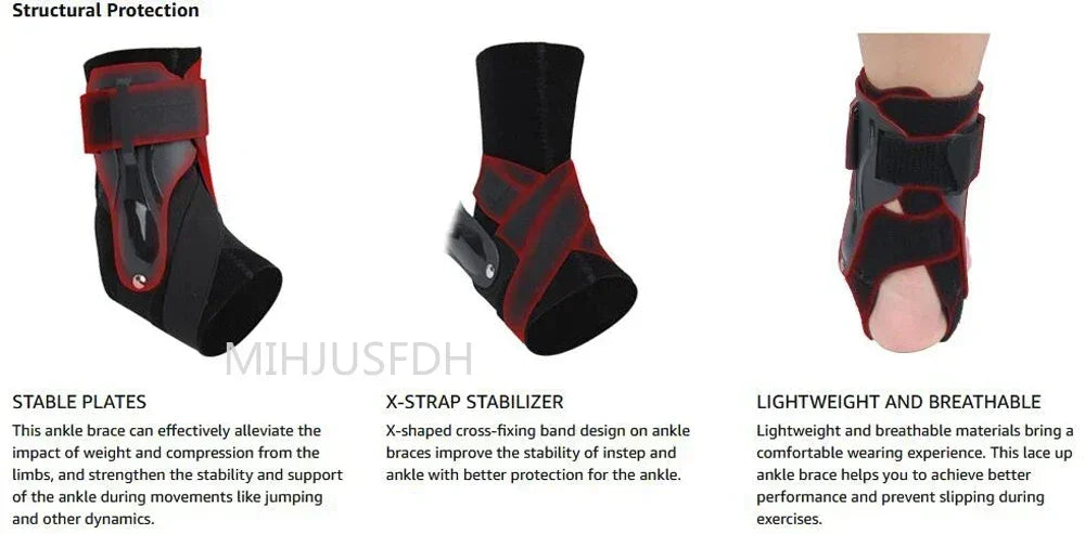 Ankle Brace for Sprained Ankle Support with Side Stabilizers