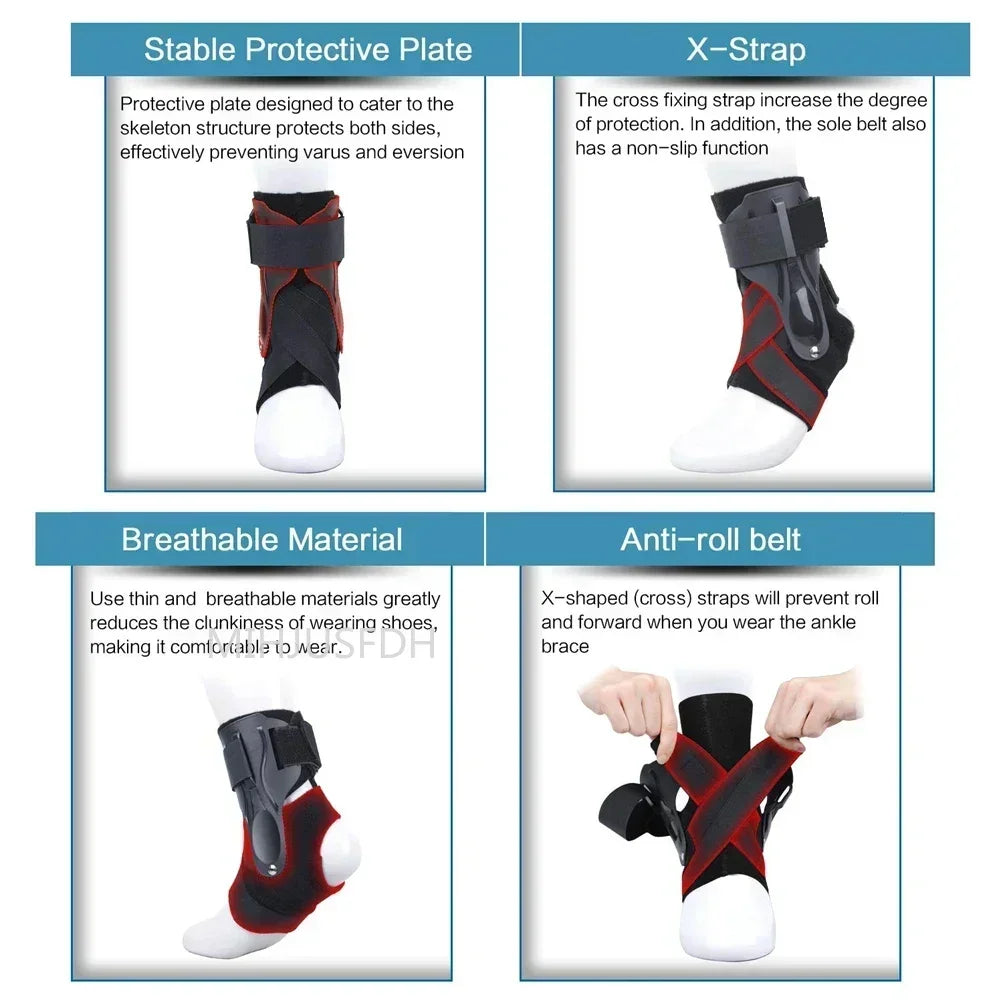 Ankle Brace for Sprained Ankle Support with Side Stabilizers