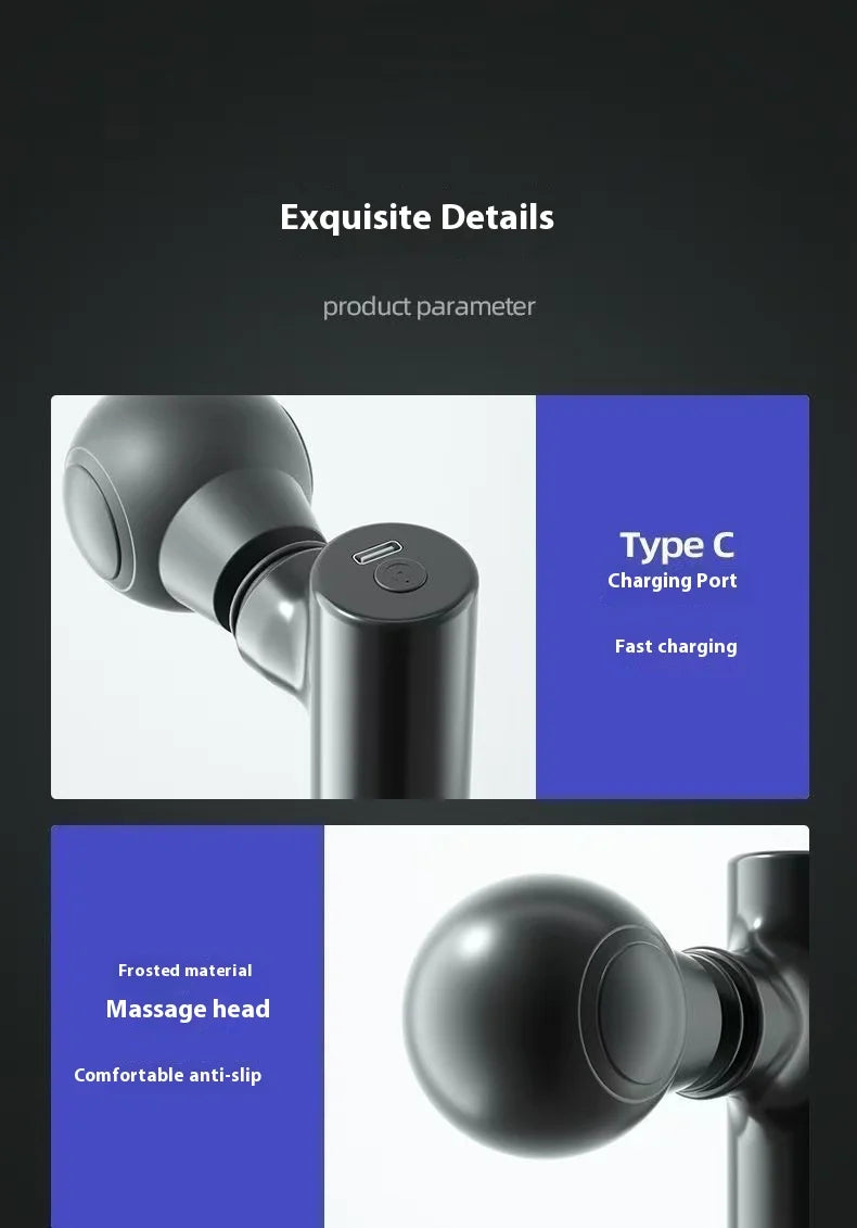 1pc Massage Gun, Deep Tissue Muscle Handheld Percussion Massager For Body, Back And Neck