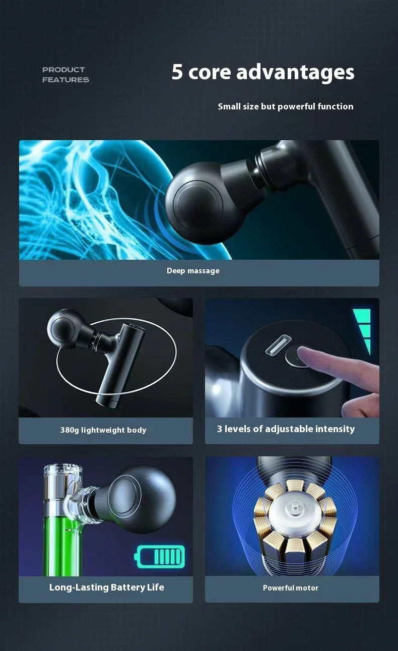 1pc Massage Gun, Deep Tissue Muscle Handheld Percussion Massager For Body, Back And Neck