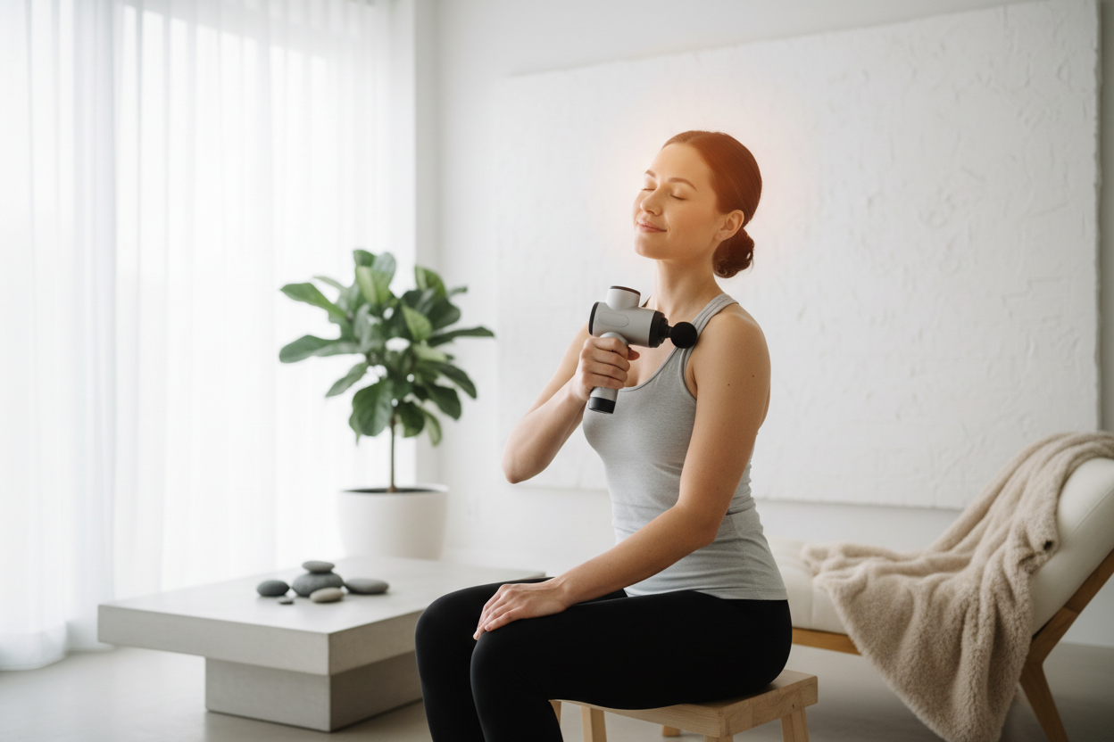 Picture of woman using a massager 